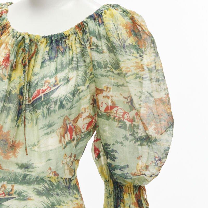 ALICE MCCALL Strange Dreams Combinaison à manches volantées imprimée en vert US2 XS en vente 2