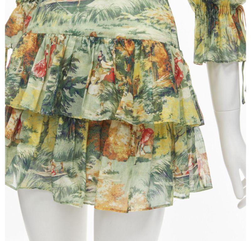 ALICE MCCALL Strange Dreams green print billow sleeve tiered playsuit US2 XS For Sale 4