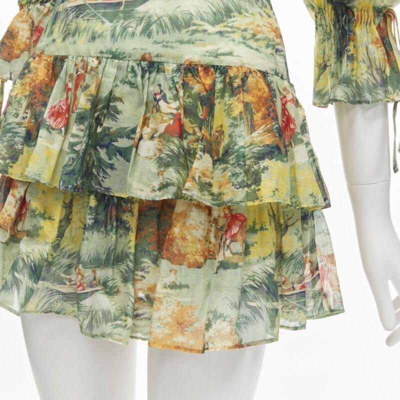 ALICE MCCALL Strange Dreams Combinaison à manches volantées imprimée en vert US2 XS en vente 4