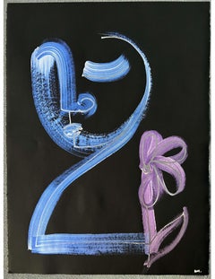 Blossoming, (Woman and Flower on Black Paper by Alice Mizrachi)