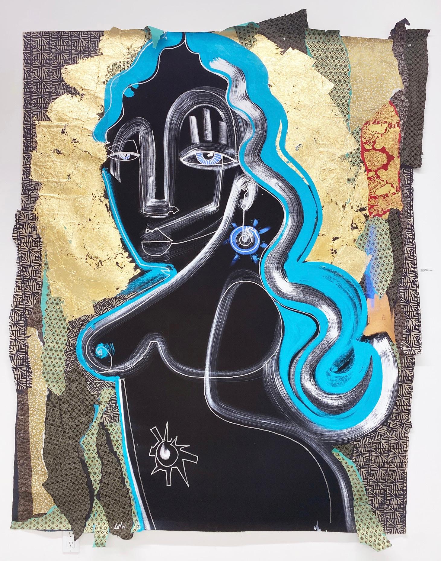 The Divine Mother, portrait of a goddess in Black and gold 