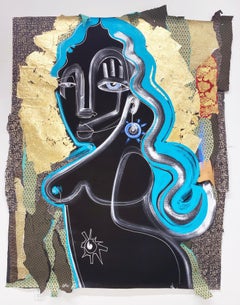 The Divine Mother, portrait of a goddess in Black and gold 