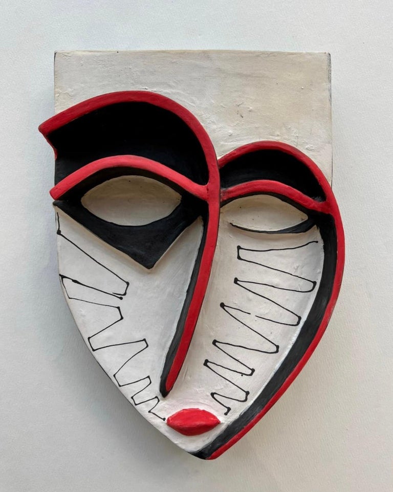Alice Mizrachi - Mask 14, white, black and red heart clay mask by Alice ...
