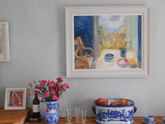 Indigo to Apricot.  Contemporary Still Life Oil Painting