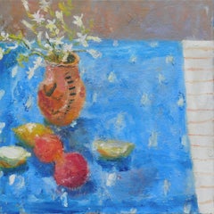 Jasmine and Blue. Contemporary Still Life Oil Painting