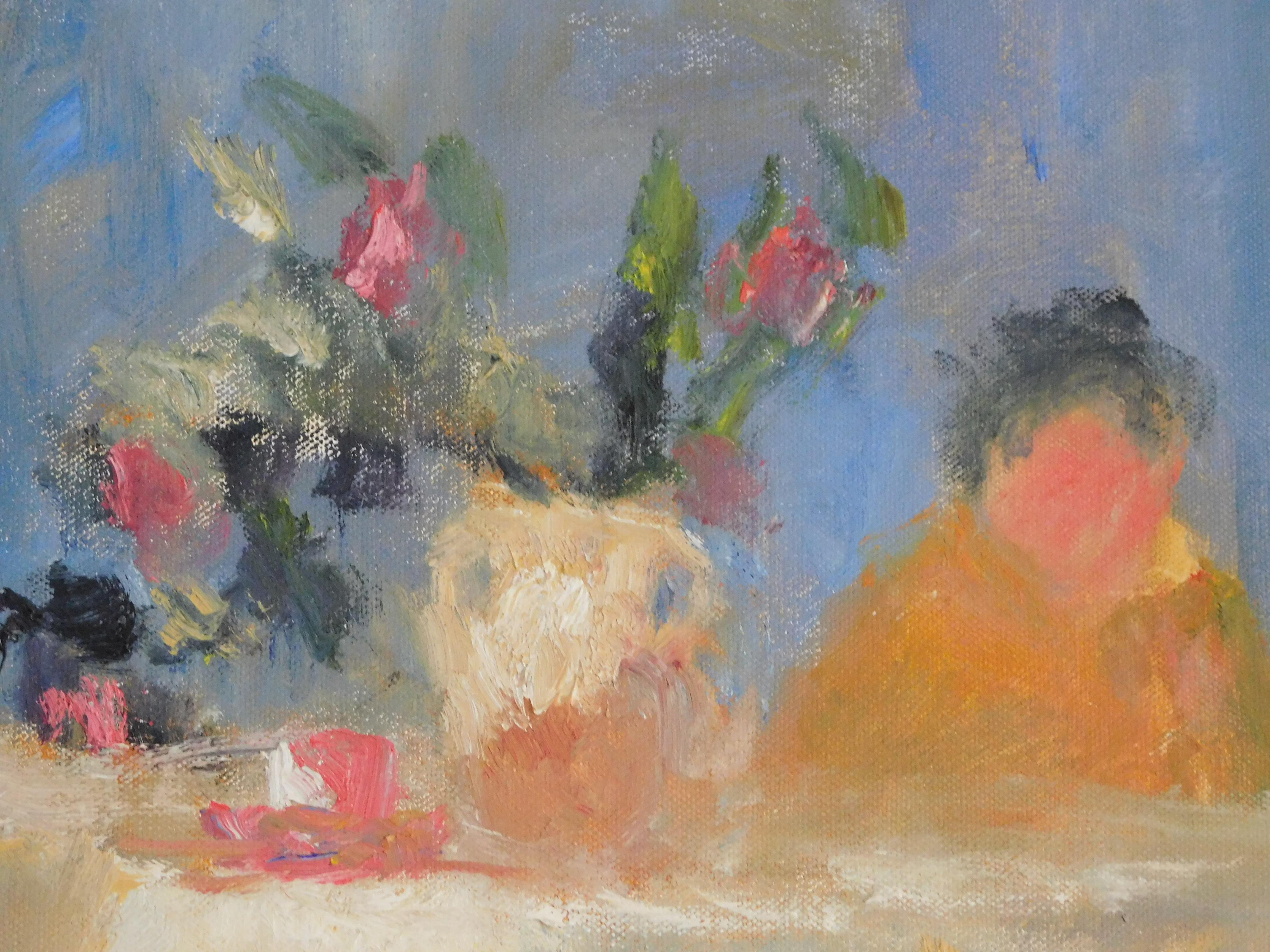 Reading Quietly,
oil on canvas, 76 x 100cm,

I am very fortunate to have a studio with lots of windows and so have lots of beautiful sunlight pouring in. I can understand why artists in the past wanted studios that faced North, (they gave an
