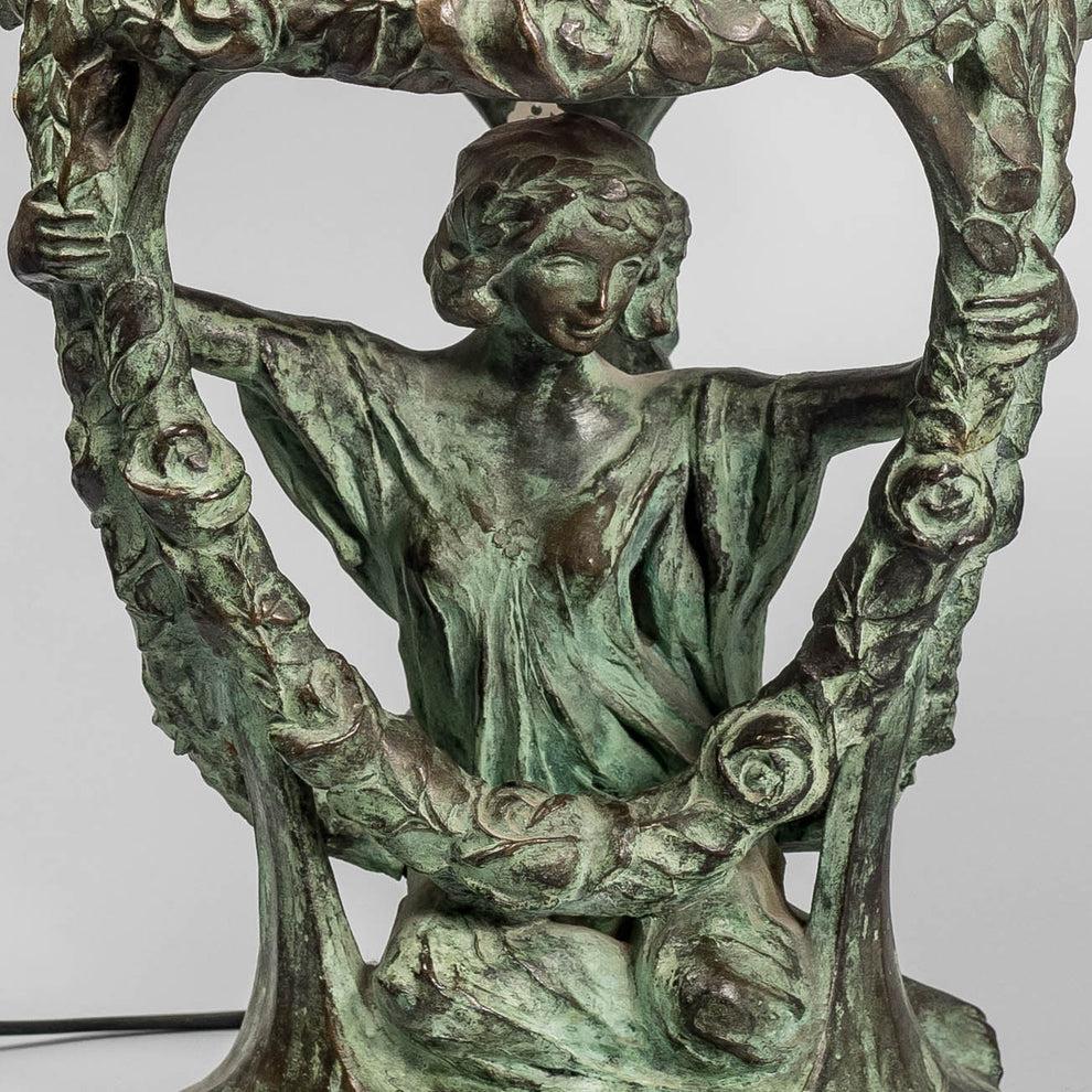Jugendstil Alice Nordin bronze Table Lamp 