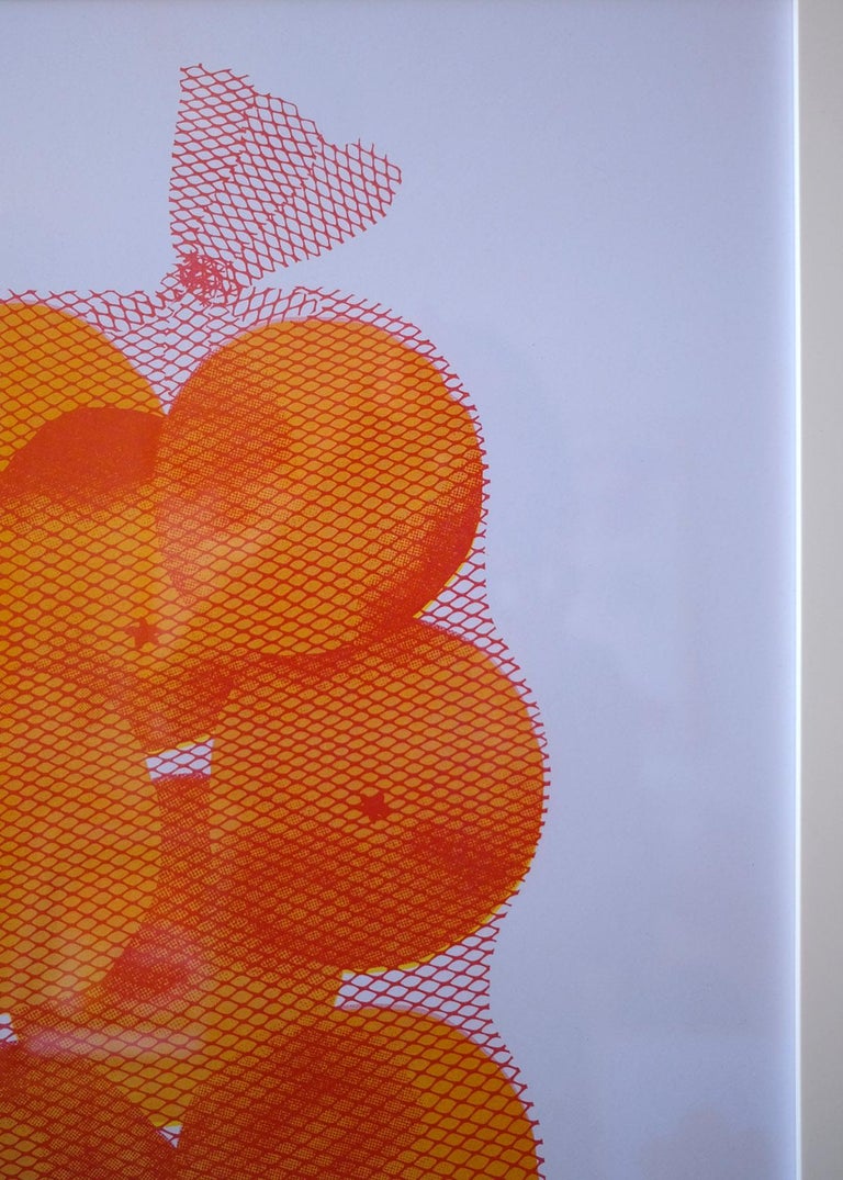 Bag of Valencia Oranges Risograph Print For Sale 2