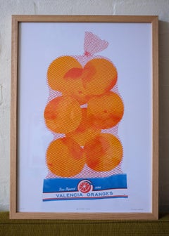 Bag of Valencia Oranges Risograph Print