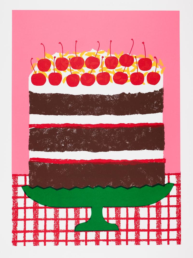 Choc Almond Cherry Cake Screen Print