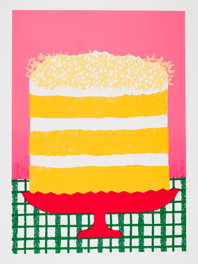 Alice Oehr Still-Life Print - Coconut Royale Cake Screen Print