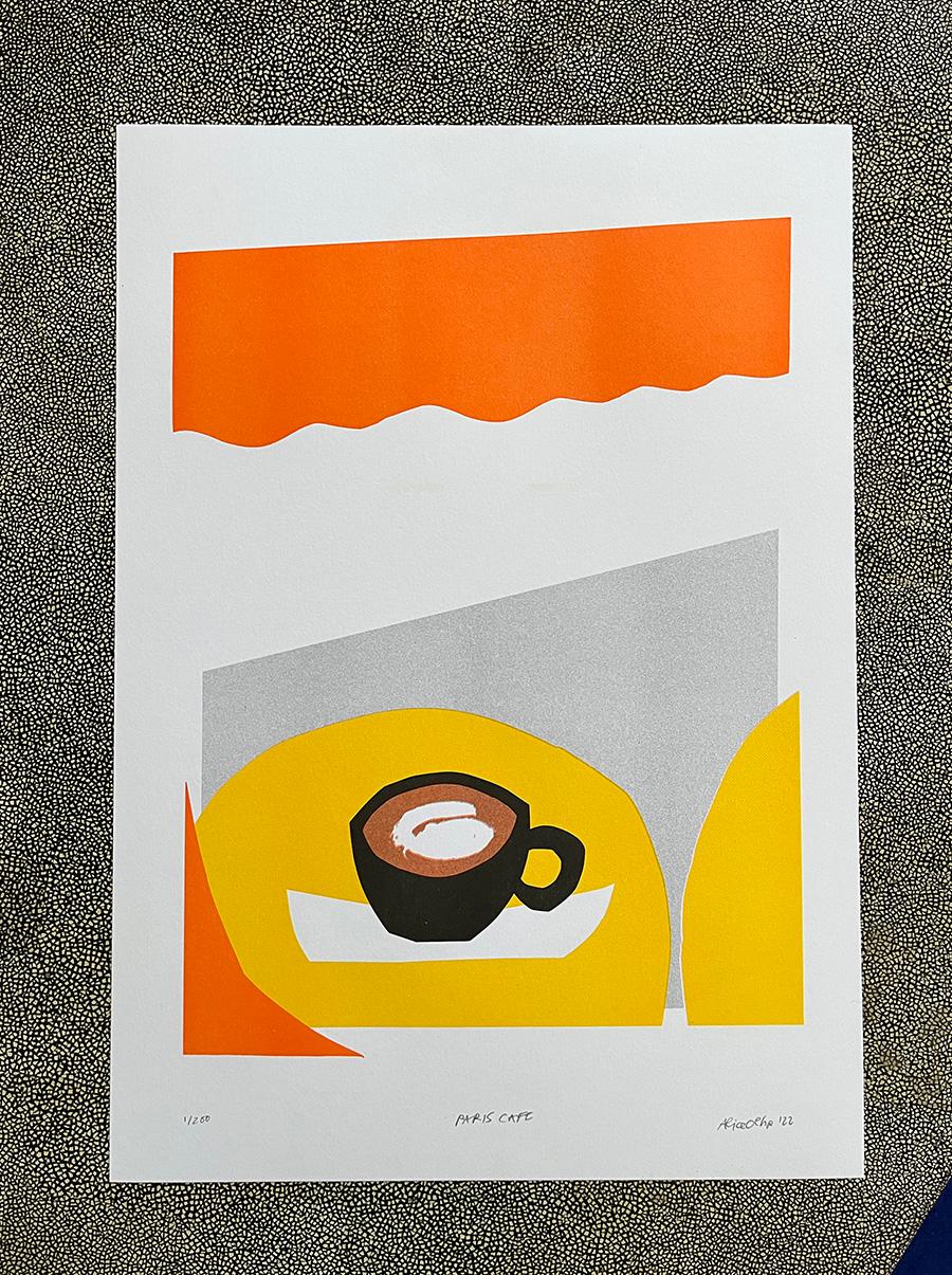 Alice Oehr Print - Paris Cafe – Risograph print