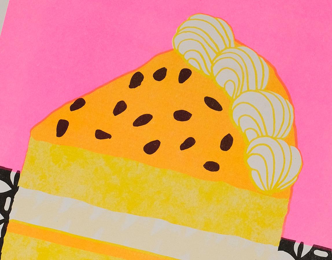 Passionfruit Sponge Cake Slice - Print by Alice Oehr