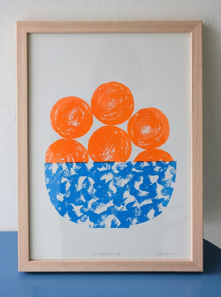 Life Drawing Risograph Alice Oehr - Still Life Oranges Print For Sale at 1stDibs