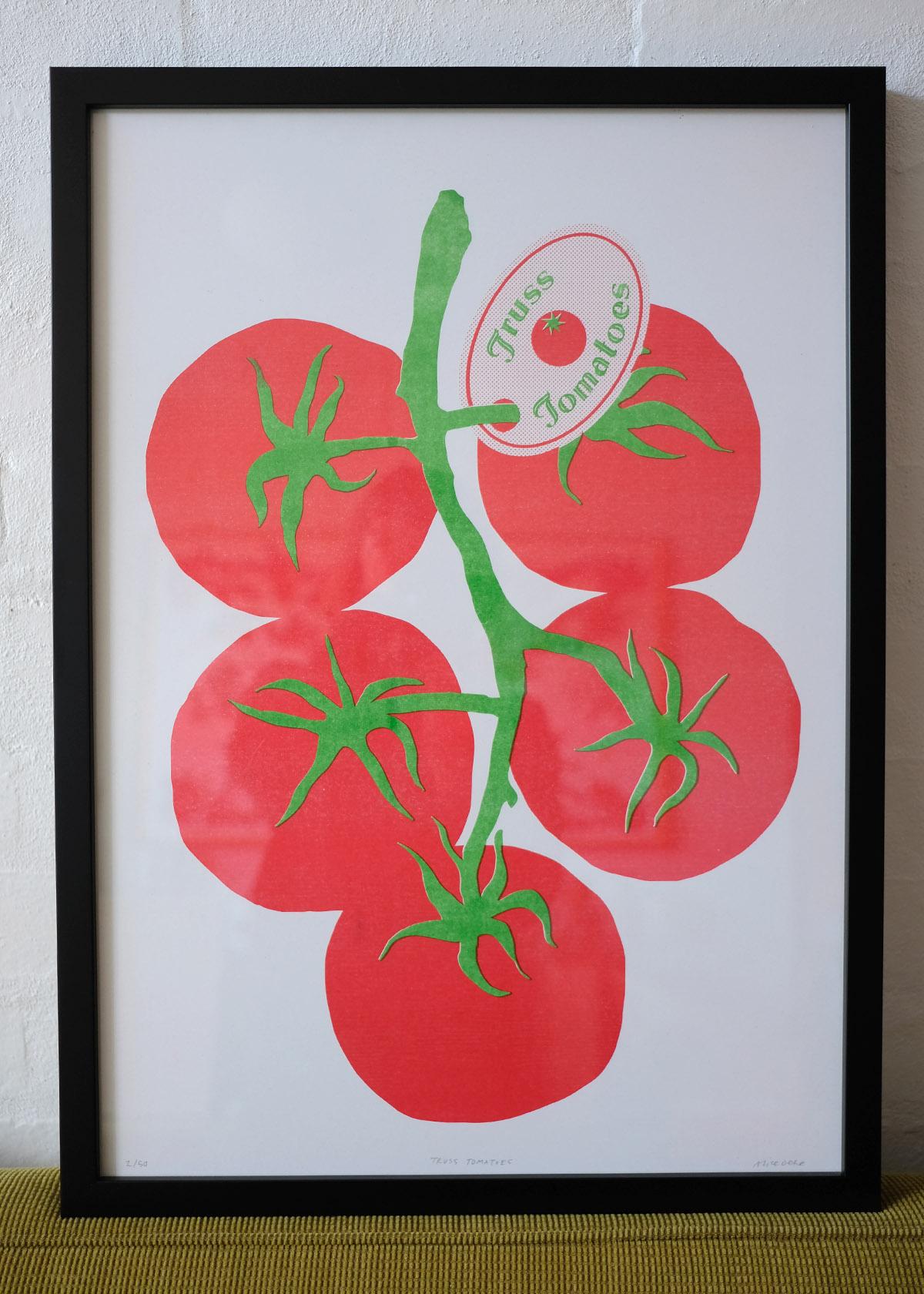 Truss Tomatoes Risograph Print