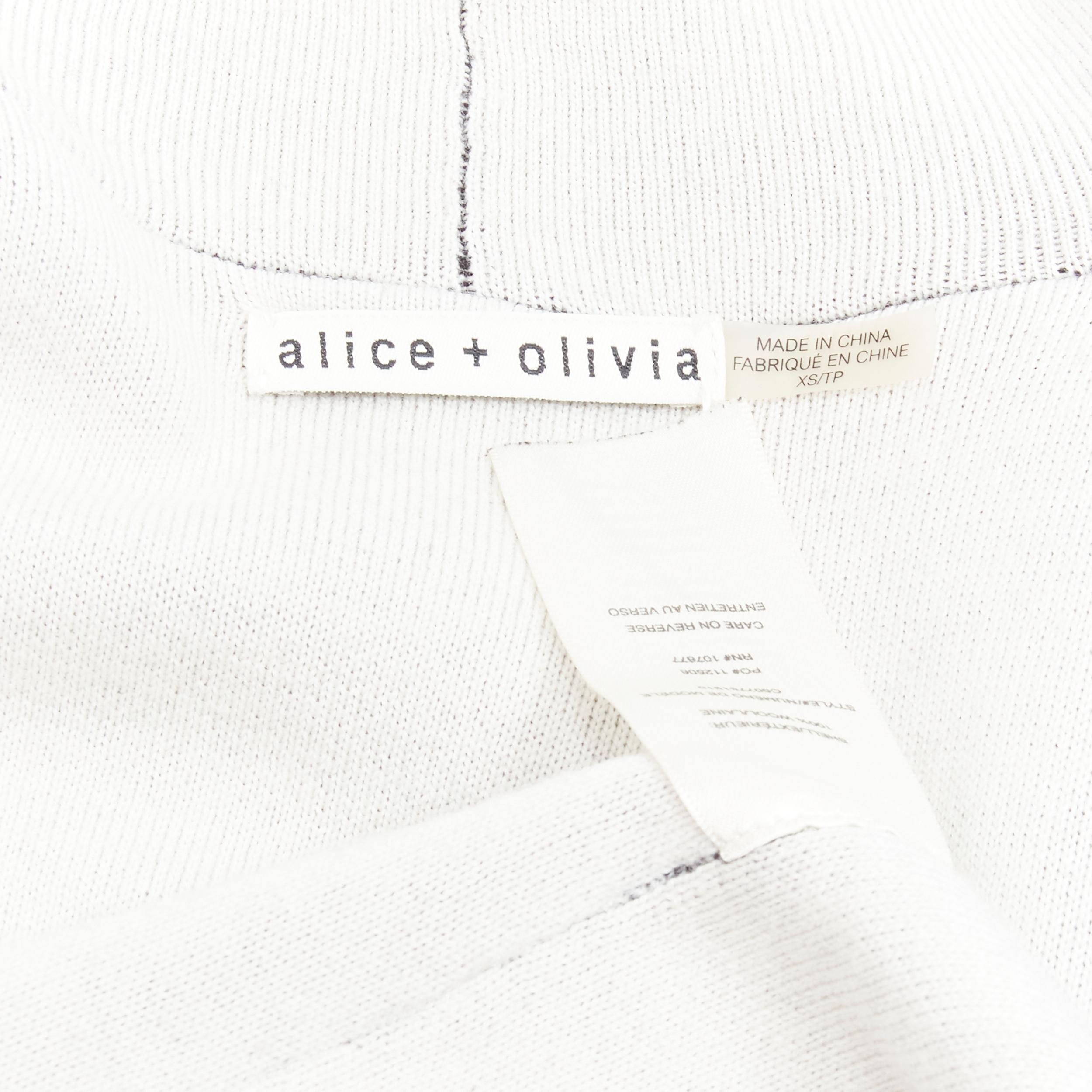 ALICE OLIVIA 100% wool black grey waterfall draped collar long vest XS For Sale 6