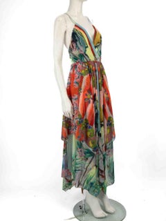 Alice + Olivia Abstract Print Open Back Maxi Dress Size M