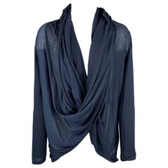 ALICE + Olivia Taglia Base S Cardigan avvolgente in Jersey Lyocell Navy