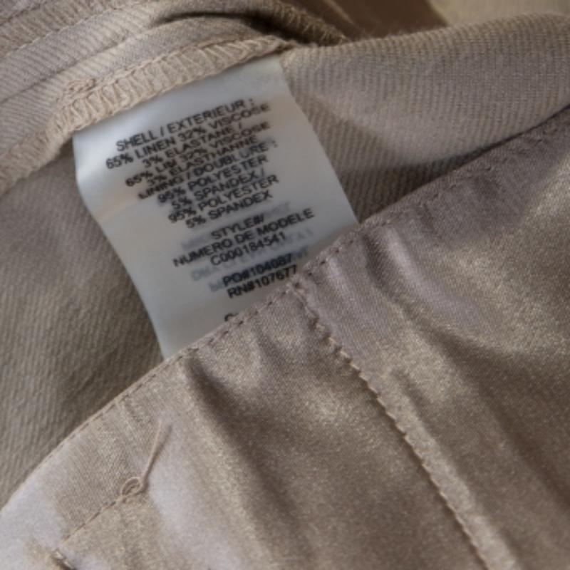 Beige Alice + Olivia, courts manchettes en lin beige L en vente