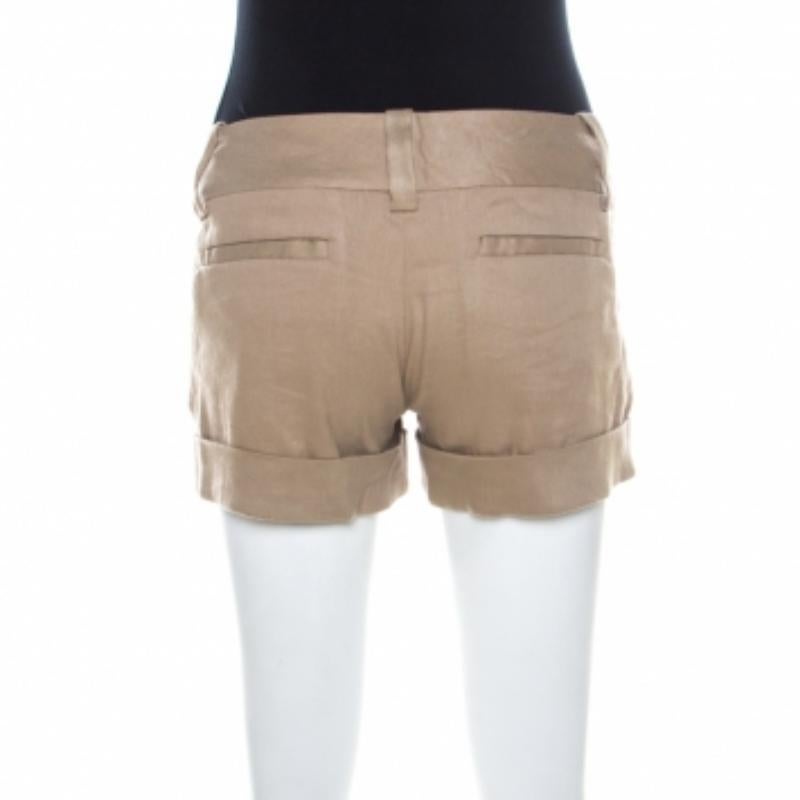 Alice + Olivia, courts manchettes en lin beige L en vente 1