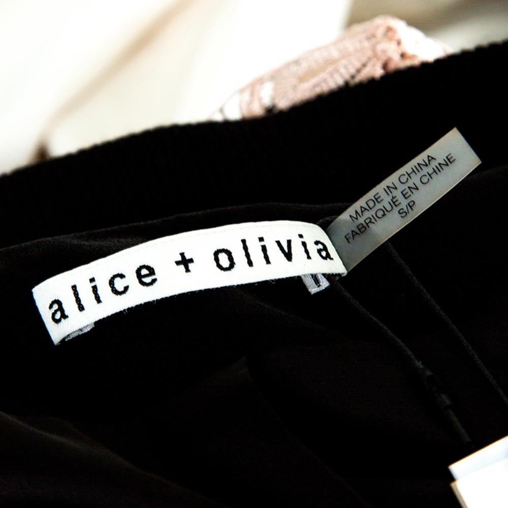Alice + Olivia Black and Pink Floral Guipure Lace Felisa Bomber Jacket S 2
