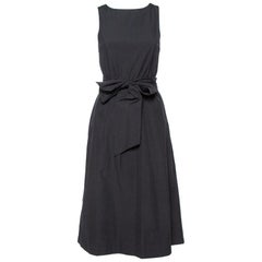 Alice + Olivia Black Cotton Waist Tie Detail Brynlee Midi Dress XS