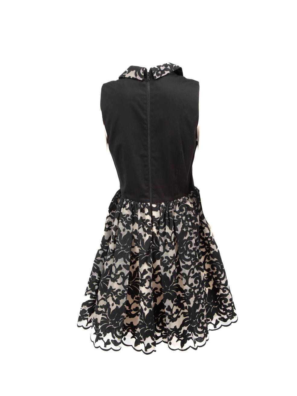 Alice + Olivia Black Embroidered Shirt Dress Size L In Good Condition For Sale In London, GB
