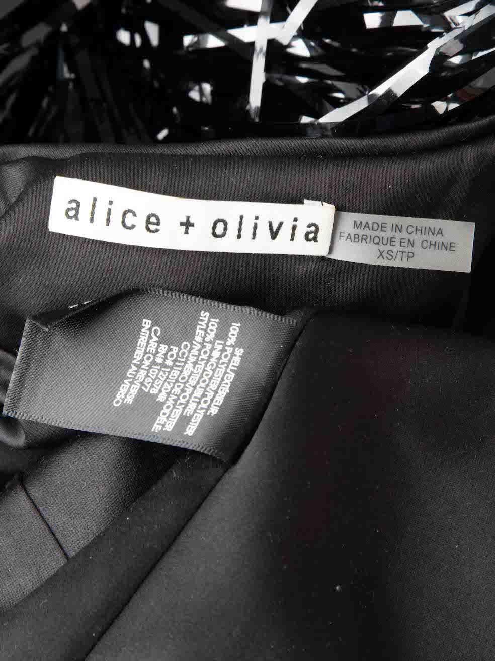 Women's Alice + Olivia Black Fawn Fringe Tinsel Jacket Size XS