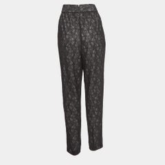 Alice + Olivia Black Floral Lace Trousers L