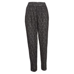 Alice + Olivia - Pantaloni neri in pizzo floreale L.