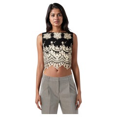 Alice + Olivia Black & Gold Floral Sleeveless Top Size M