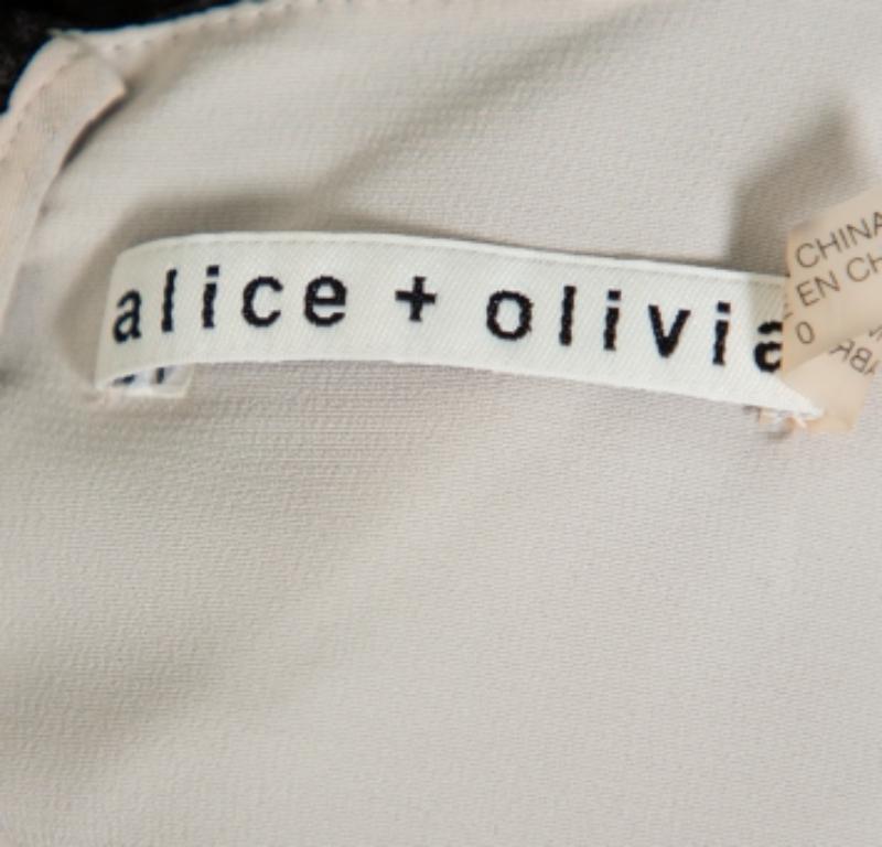 Donna Alice + Olivia - Top in pizzo nero a maniche lunghe XS in vendita