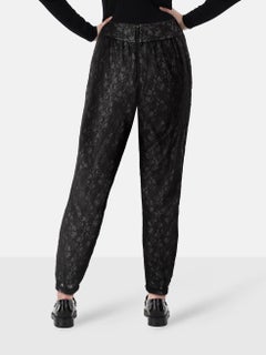 Alice + Olivia Black Lace Slim Fit Trousers Size XS