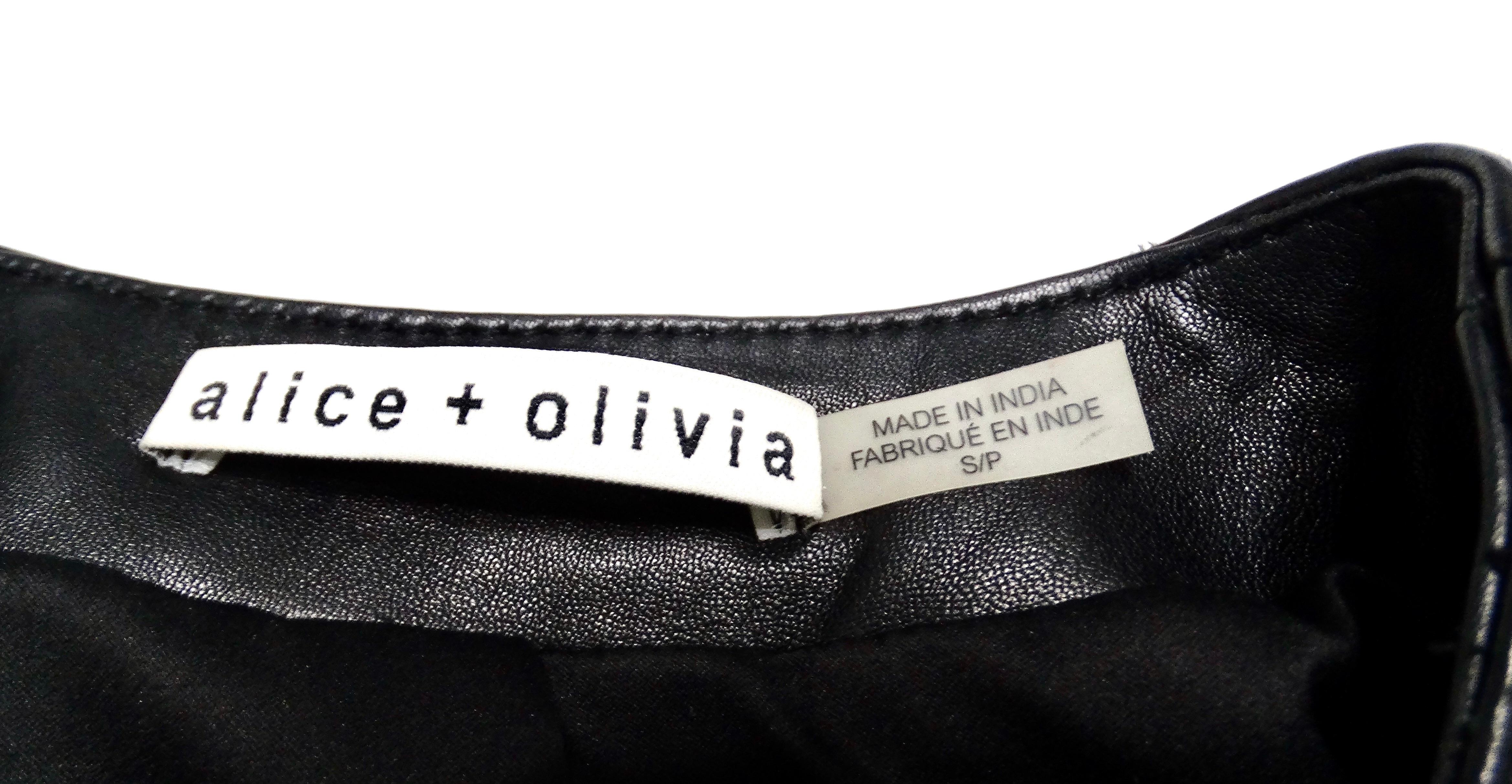Alice + Olivia Black Lambskin Leather Rockstud & Grommet Embellished Jacket For Sale 3