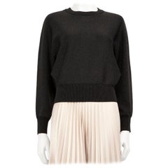 Alice + Olivia Black Metallic Wool Knit Sweater Size S