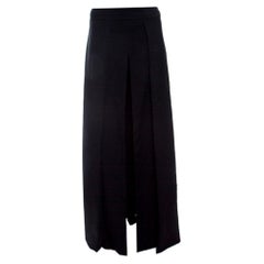 Alice + Olivia Black Pleated Overskirt Detail Wide Leg Winslet Pants S