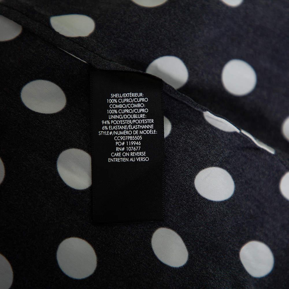 Alice + Olivia Black Polka Dot Crepe Shirt Dress S 3