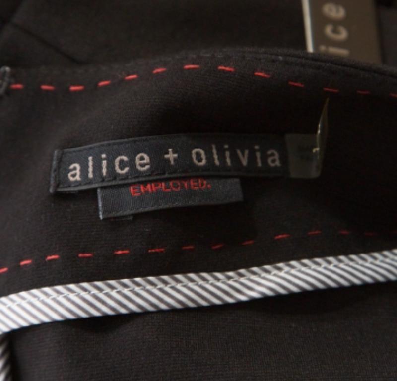 Women's Alice + Olivia Black Stretch Knit Victoria Peplum Dress S