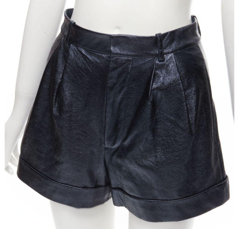 ALICE OLIVIA blue metallic faux leather cuffed high waisted shorts US0 XS
Reference: AAWC/A00309
Brand: Alice Olivia
Material: Faux Leather
Color: Navy
Pattern: Solid
Closure: Zip Fly
Lining: Fabric
Made in: Vietnam

CONDITION:
Condition: Excellent,