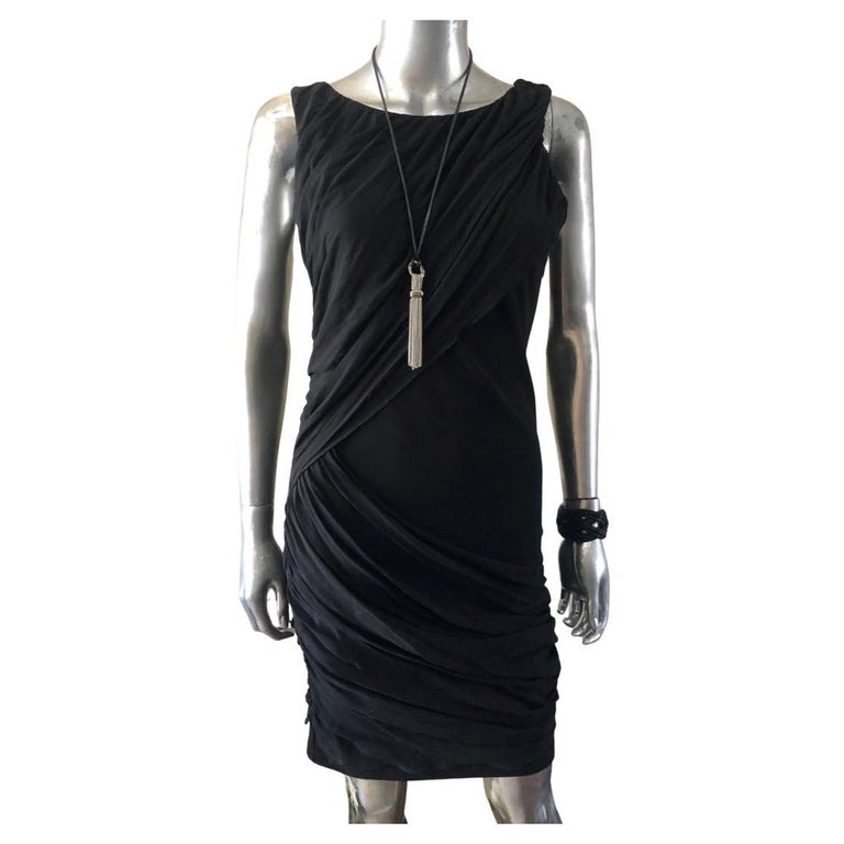 sachin and babi light blue dress Alessandra Rich Draped Silk-Chiffon Mini Dress In Black - 50% Off main image 1