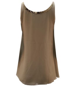 Canotta in chiffon di seta color cuoio di Alice + Olivia