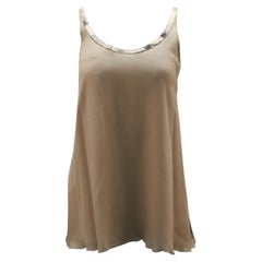 Canotta in chiffon di seta color cuoio di Alice + Olivia