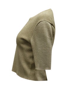 Top corto Ciara di Alice & Olivia in cotone metallizzato dorato