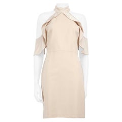 Alice + Olivia - Vestito con volant a spalla fredda color crema - taglia L.