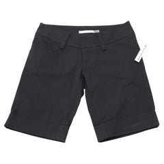 Alice + Olivia Cuffed Bermuda Shorts in Black Cotton