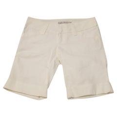 Alice + Olivia Cuffed Bermuda Shorts in White Cotton