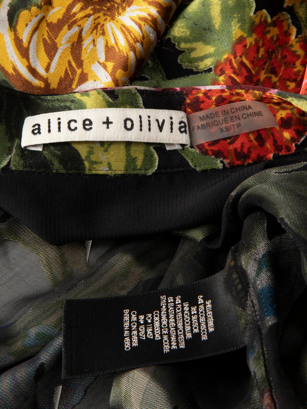 Alice + Olivia Floral Pattern Sheer Blouse Size XS For Sale 2