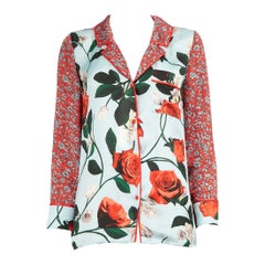Alice + Olivia Floral Print Button Up Blouse Size S