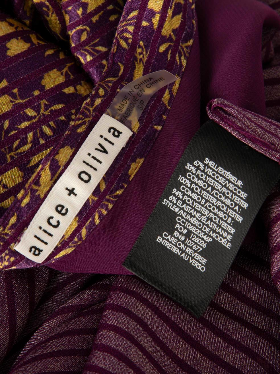 Alice + Olivia - Camicetta a maniche lunghe con stampa floreale Taglia S In condizioni buone in vendita a London, GB