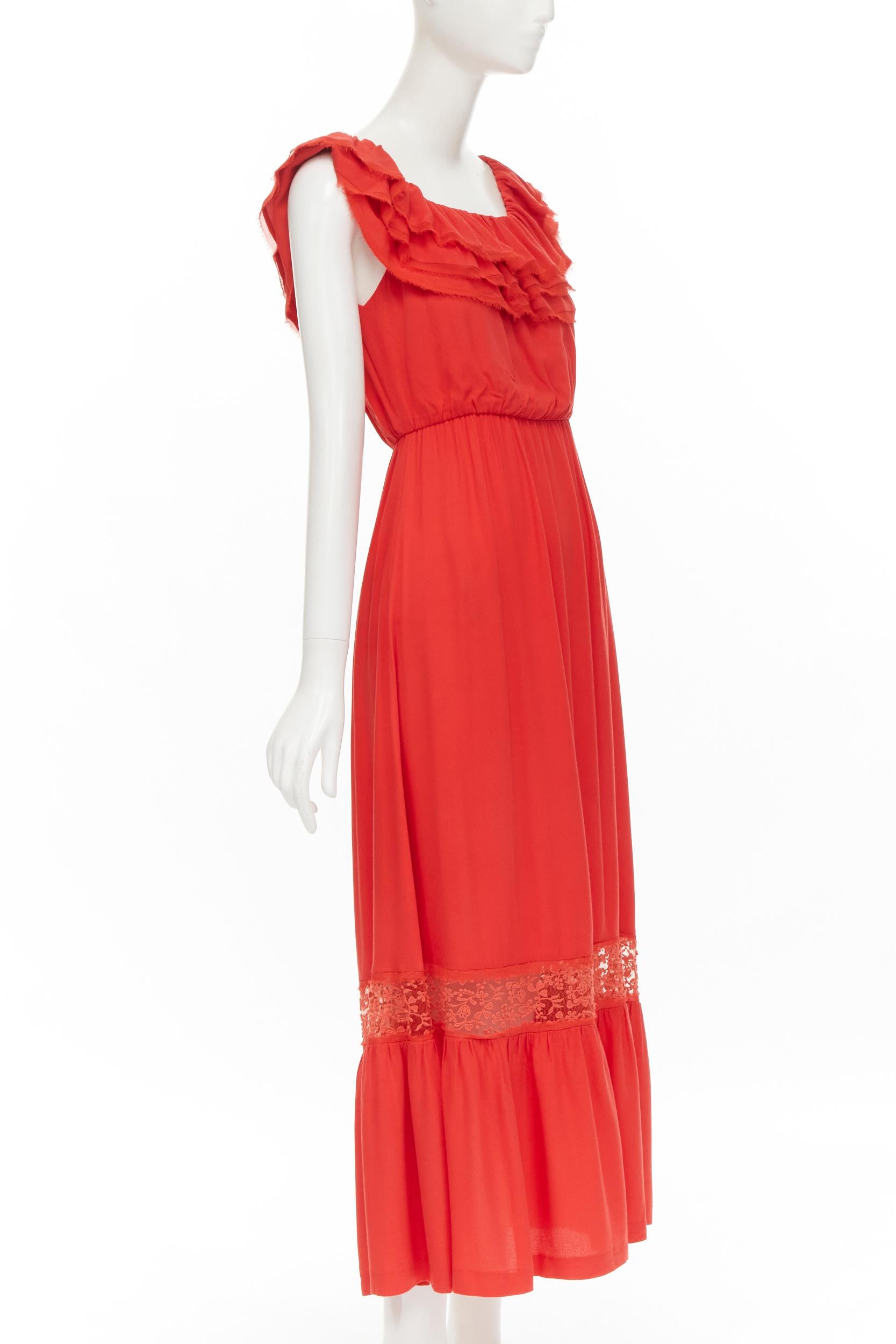 alice and olivia red ruffle dress